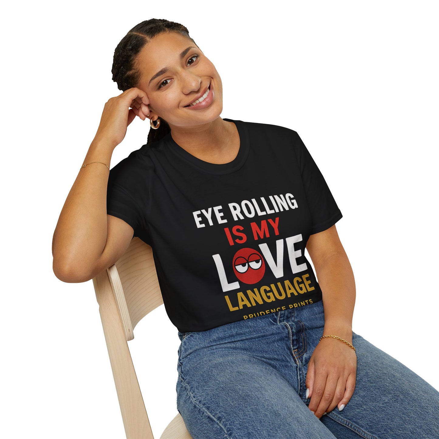 Funny Eye Rolling Love Language T-Shirt, Humorous Graphic Tee, Gift for Friends, Cute Casual Wear
