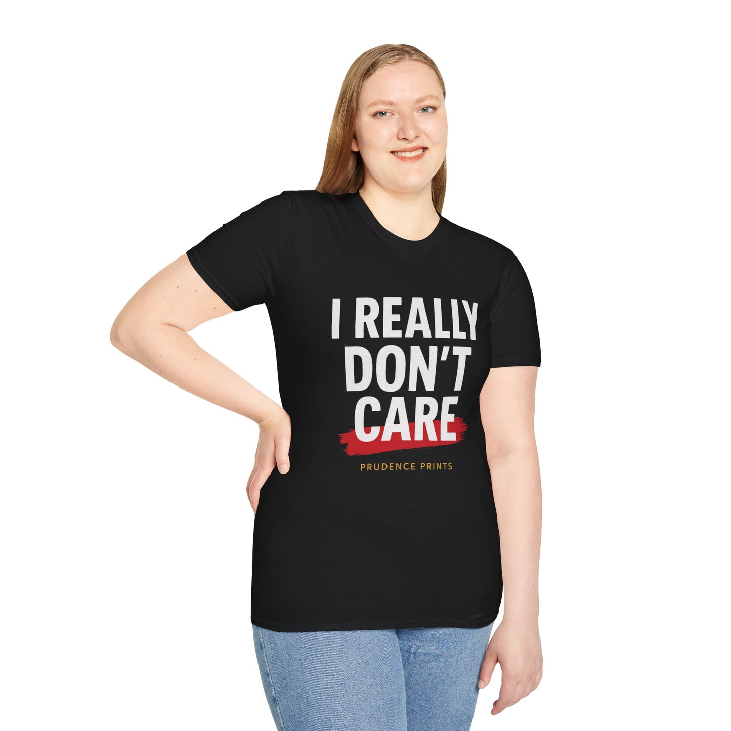 I Really Don't Care Unisex Softstyle T-Shirt, Casual Tee, Graphic Shirt, Statement Apparel, Gift for Friends, Everyday Wear